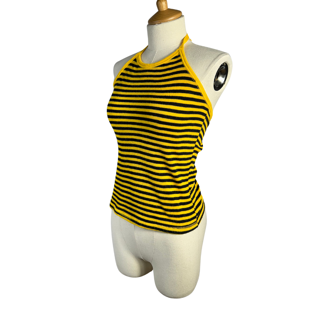 Striped halter neck knit top - XS/S