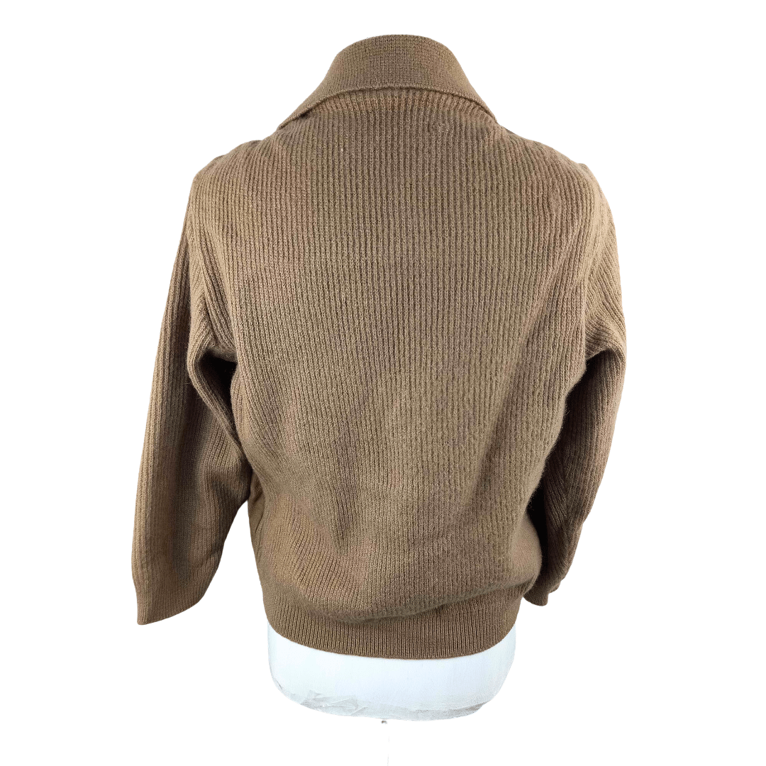 Wool and suede button-down jacket - S
