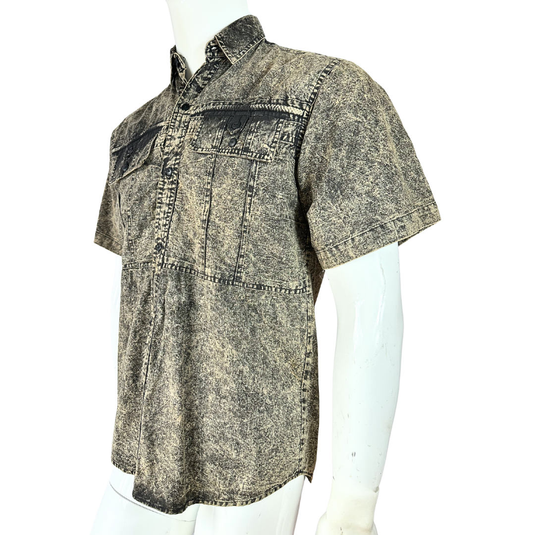 Short Sleeve Denim Shirts | 90s Denim Shirt | vintageandthecity