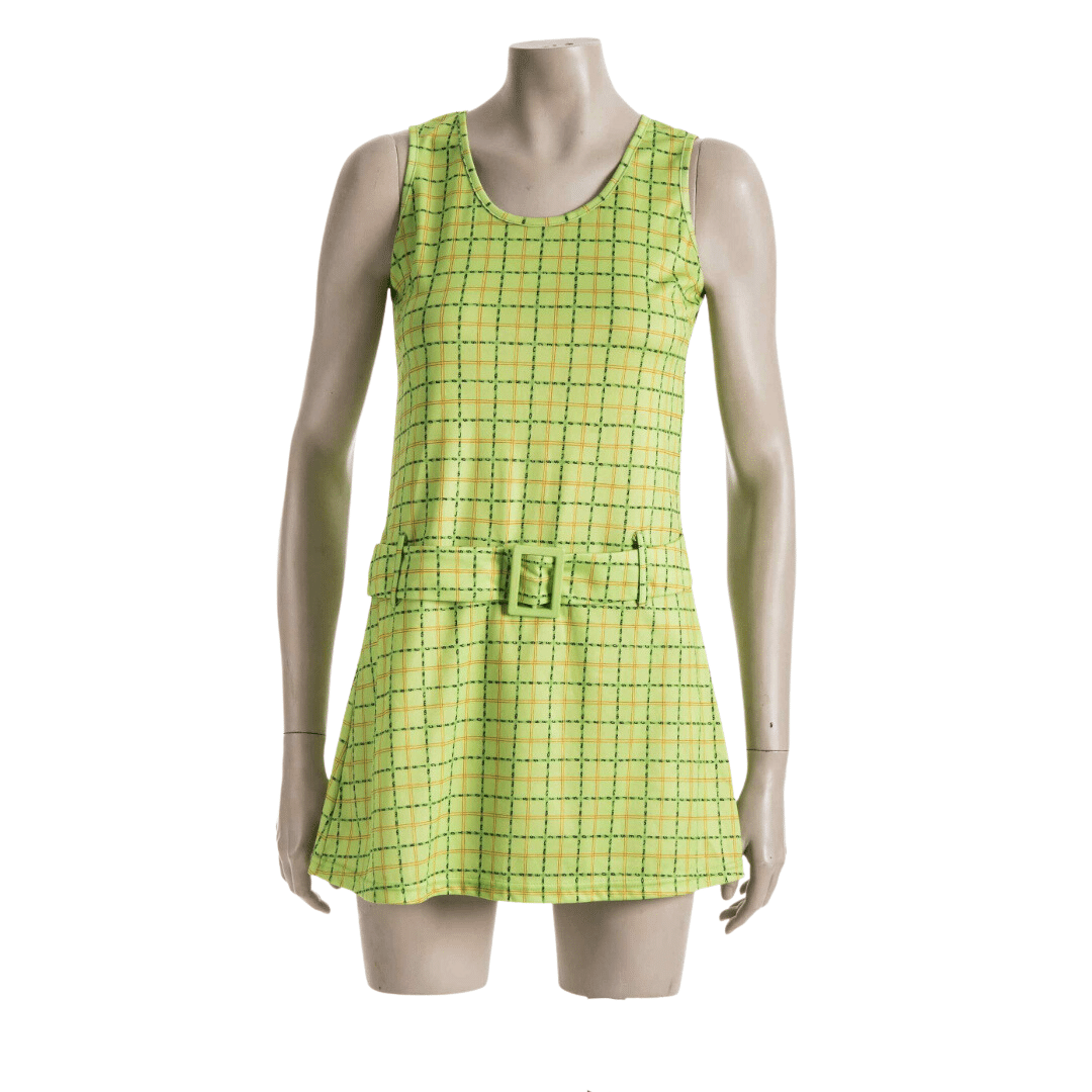 90s does 70s plaid dress - M