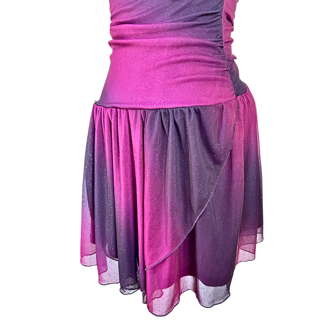 Y2K Ombre Boobtube Glittery Mesh Dress - S