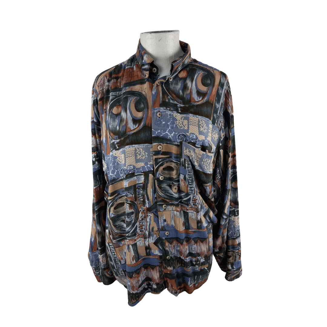 Vintage printed longsleeve shirt - M