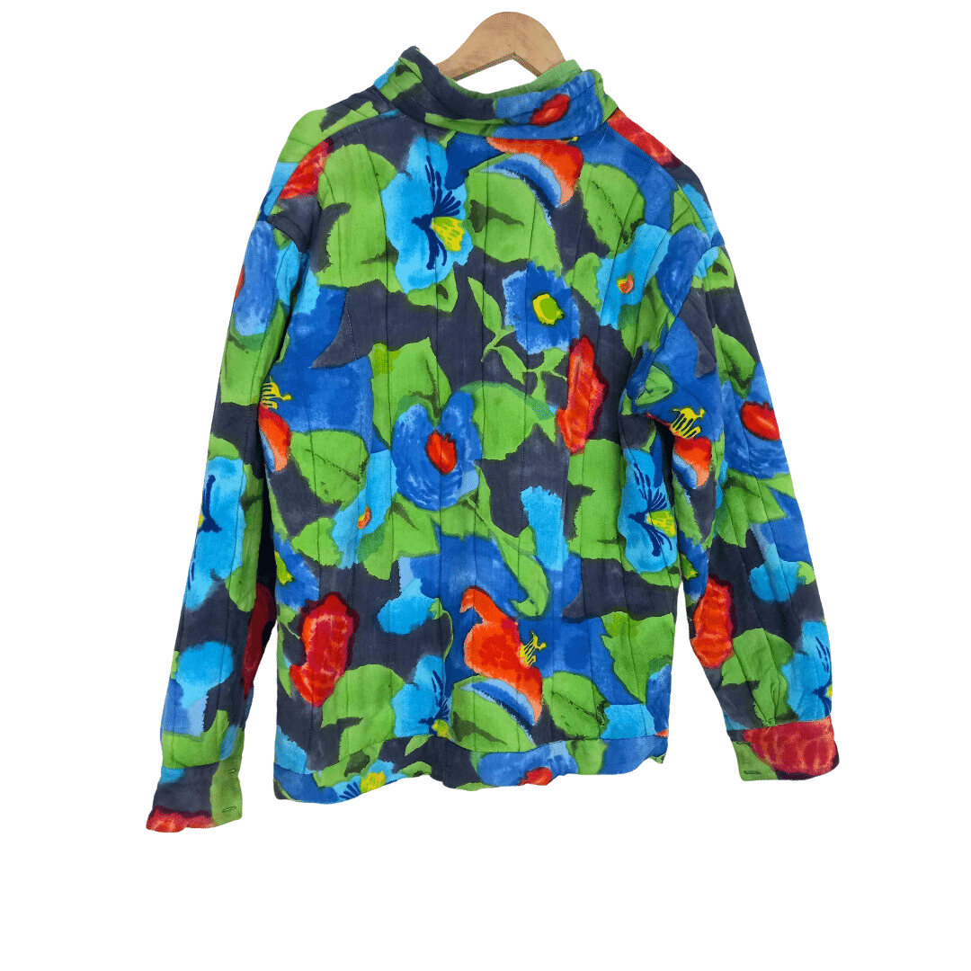 Colourful floral puffer jacket - M