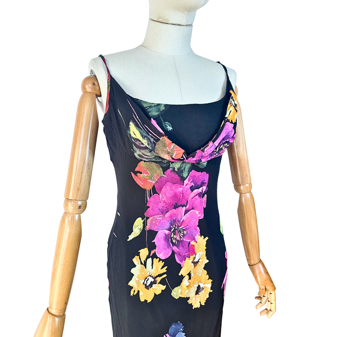Floral spaghetti strap maxi dress - M