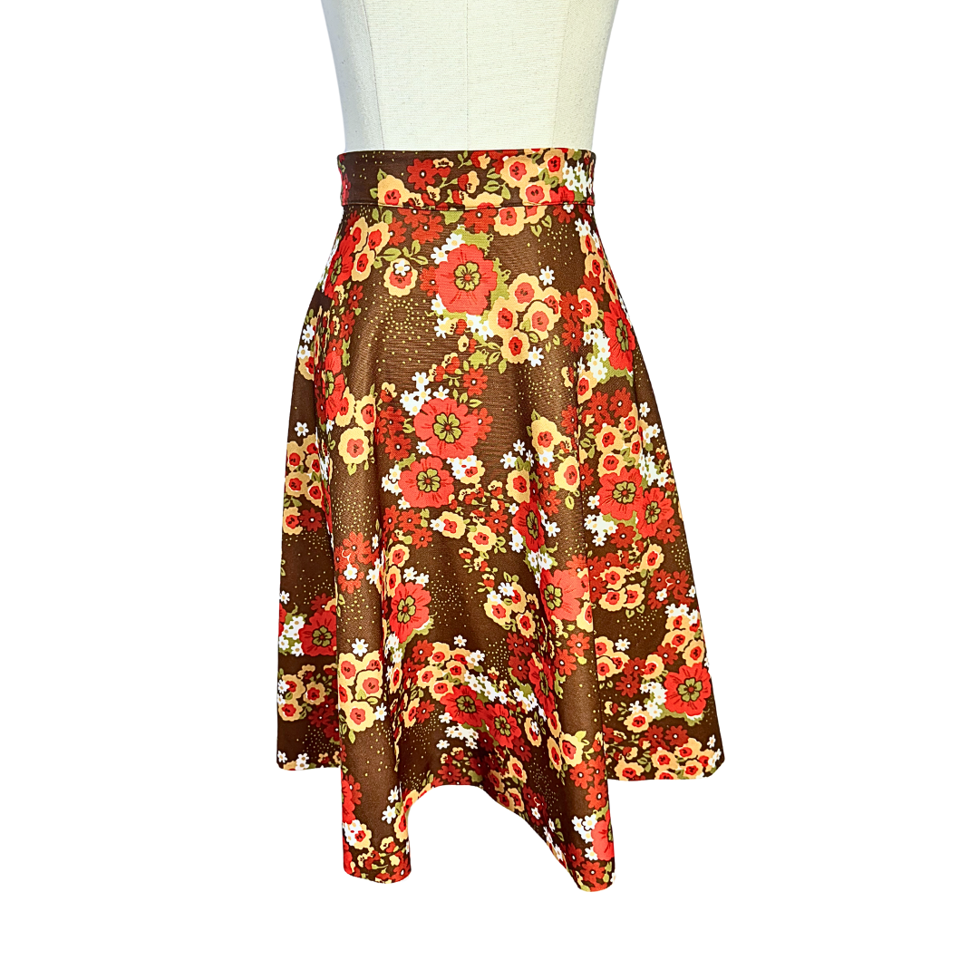 70s vintage floral skirt - S