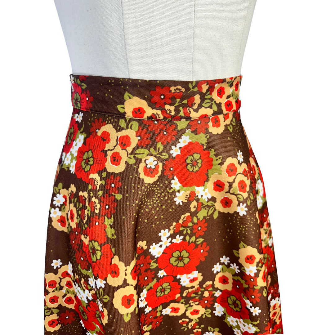 70s vintage floral skirt - S