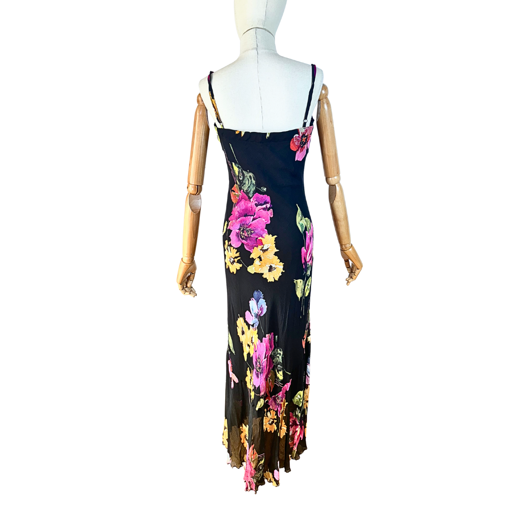 Floral spaghetti strap maxi dress - M