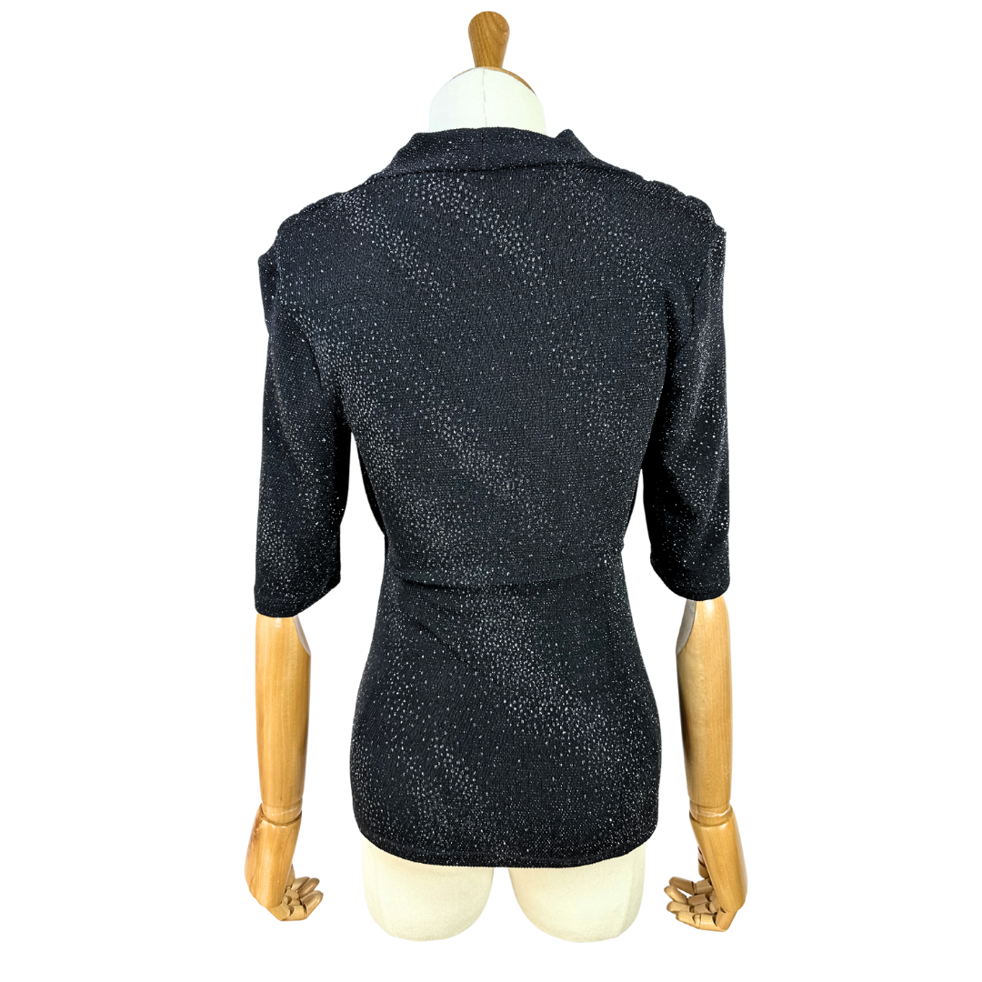 Black Y2K shimmery top - M