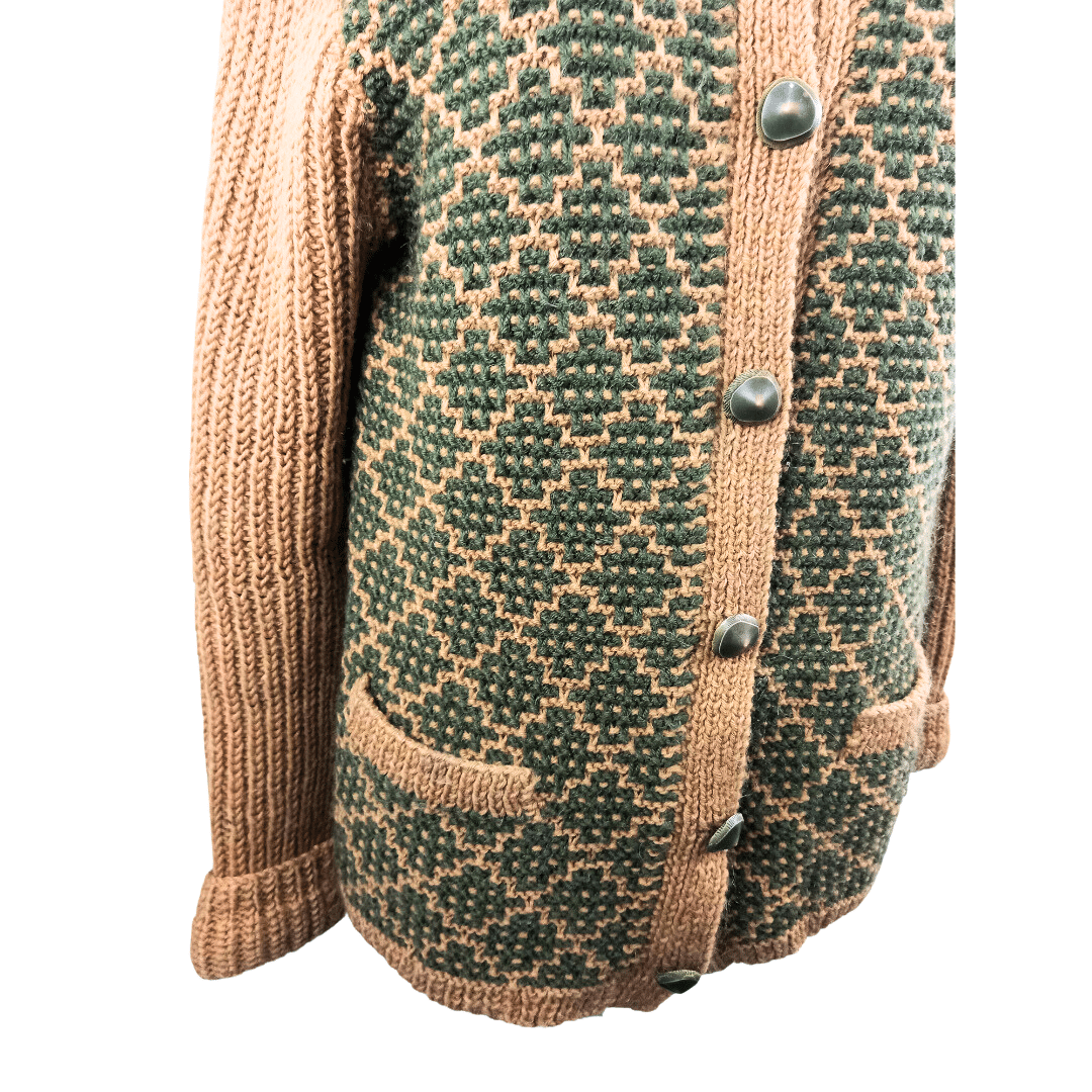 Diamond pattern knitted cardigan - M
