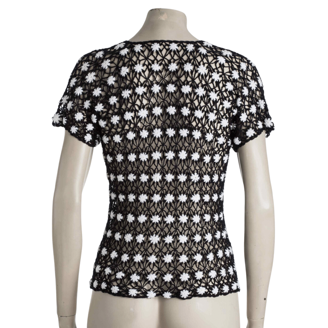 Daisy pattern knit top - M