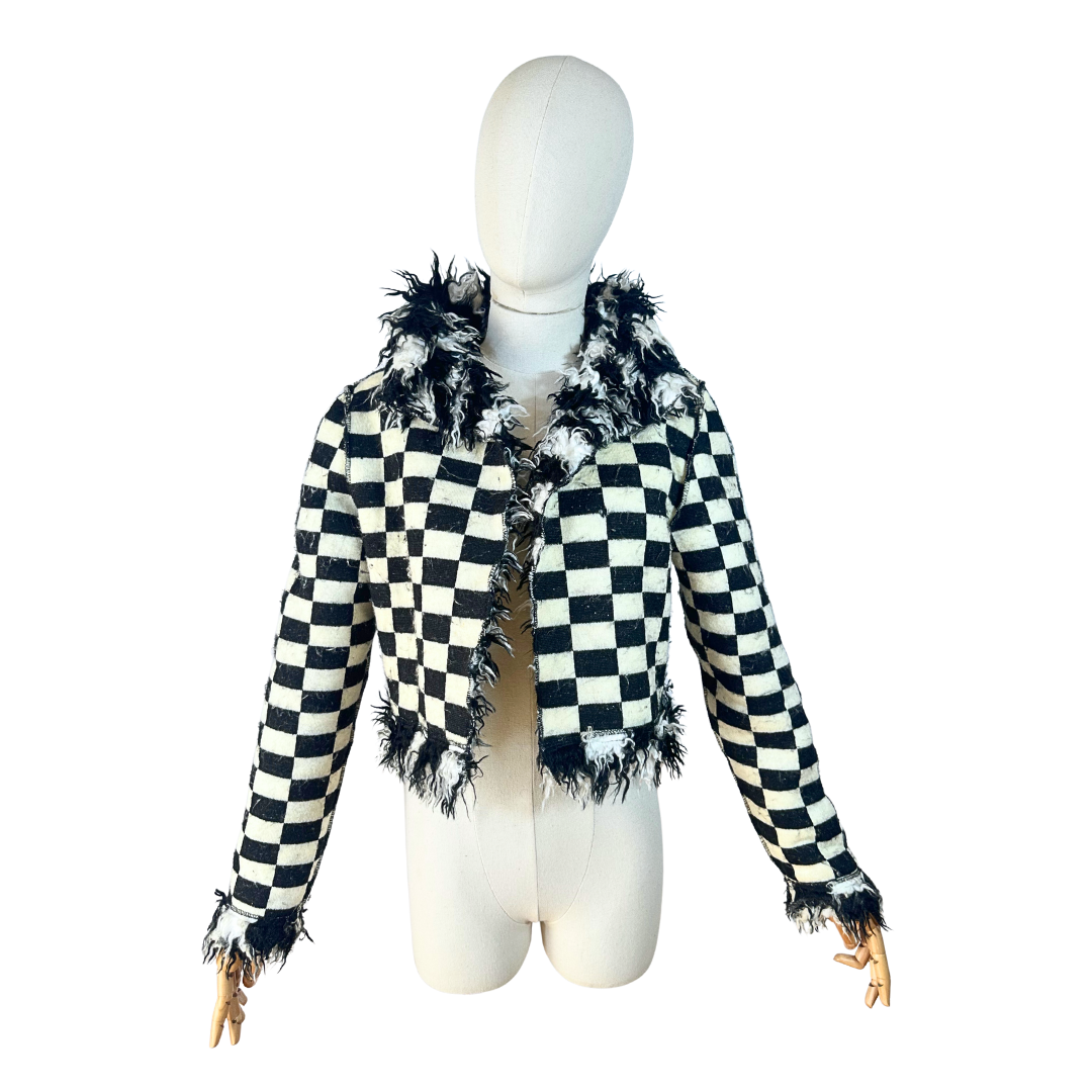 Black and white Y2K reversible jacket - S