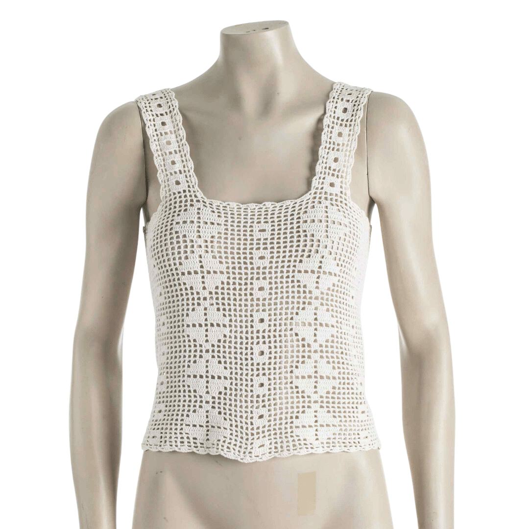 Crochet cropped top with pattern - S