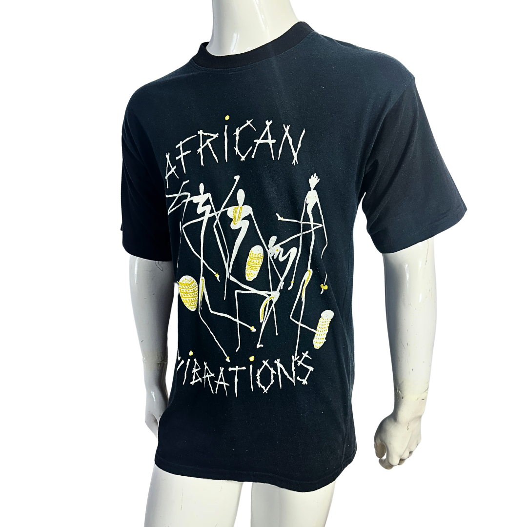 Black African tribal tshirt - M