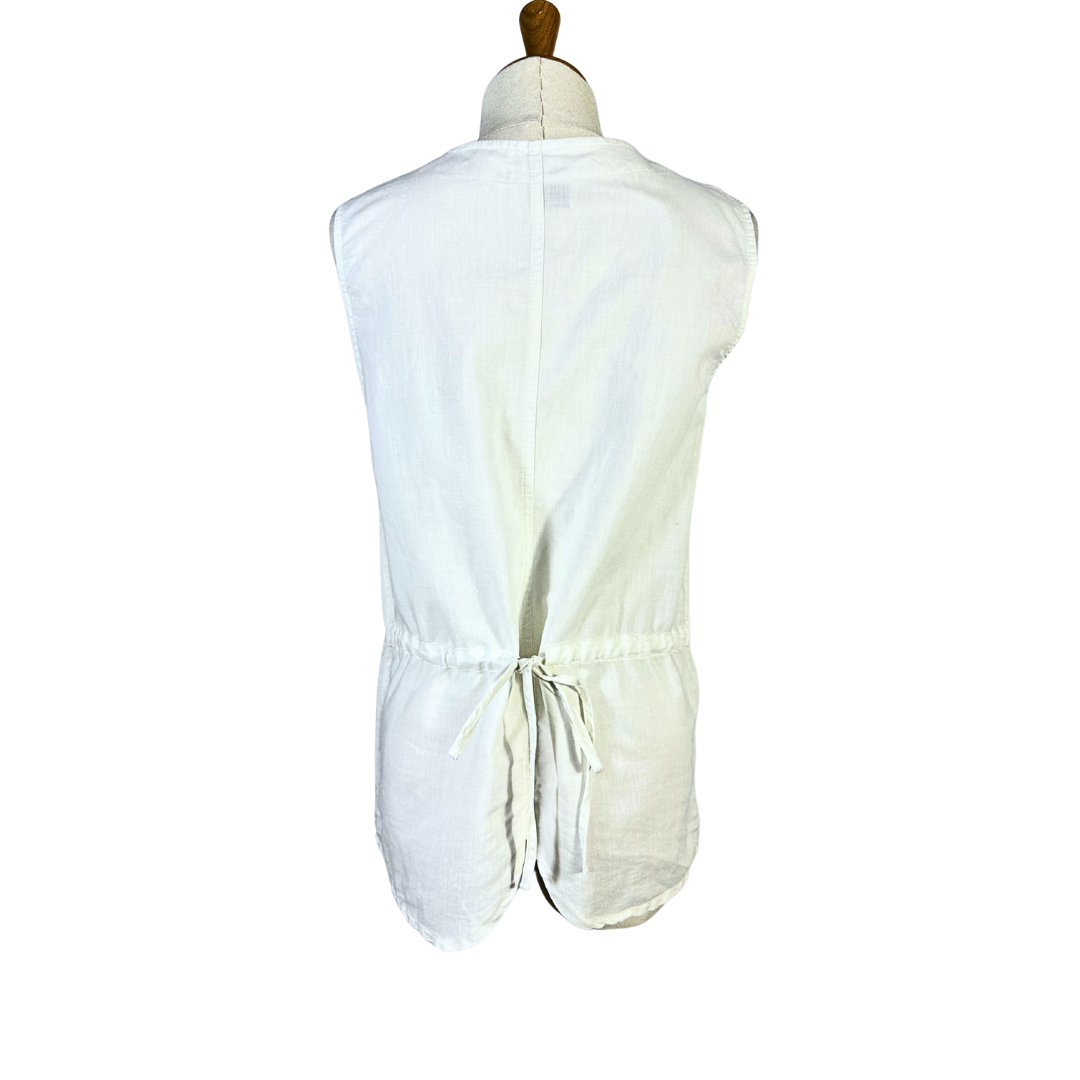 White 90s button down blouse - M