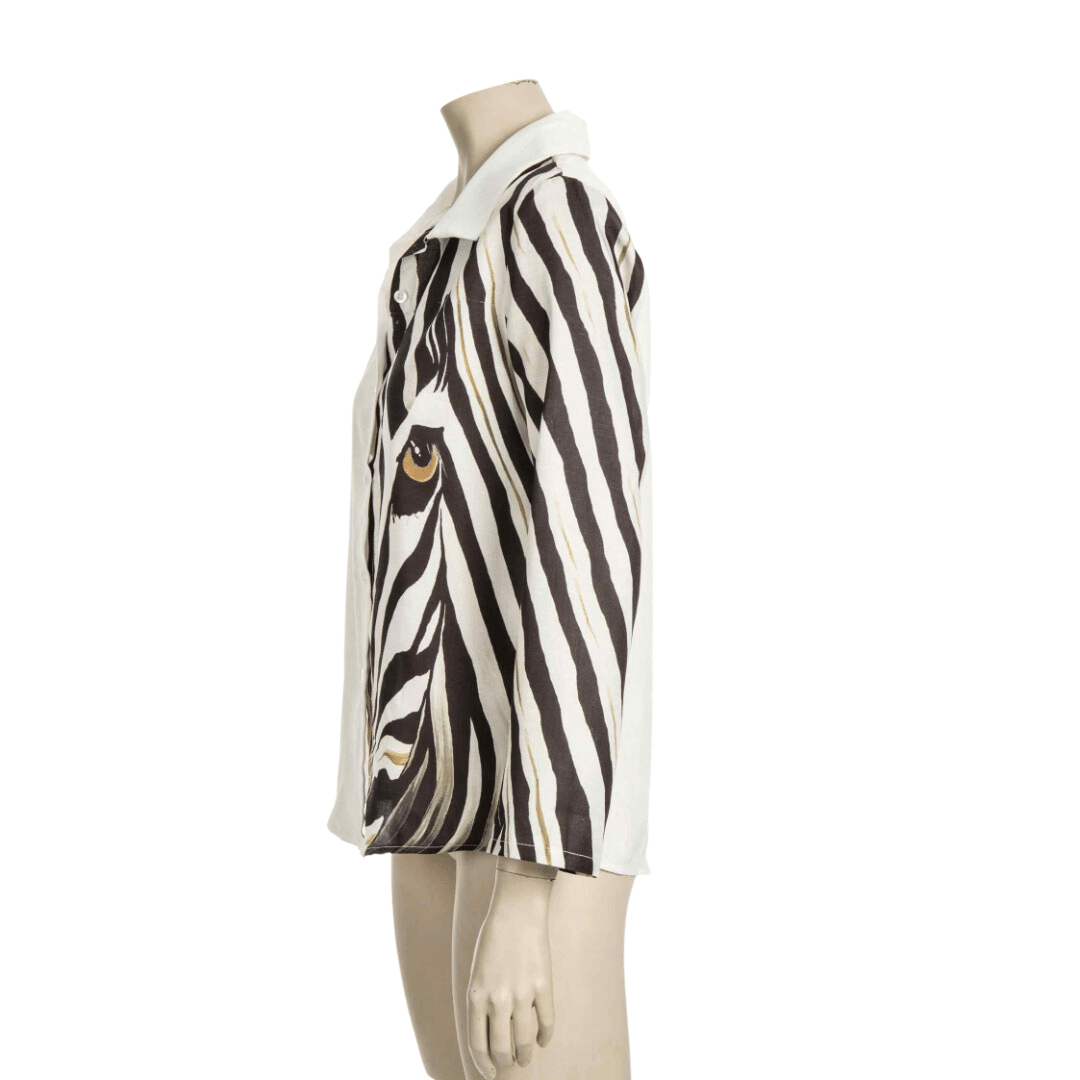 Zebra print longsleeve shirt - M
