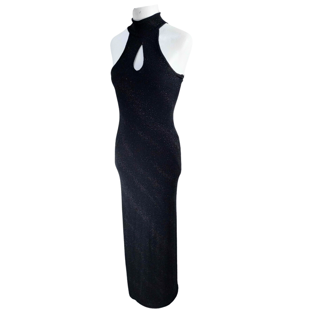 Keyhole halter bodycon maxi dress - S