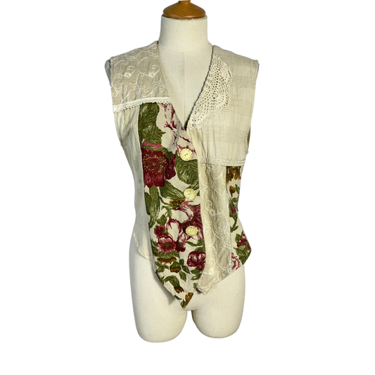 Vintage linen blend waistcoat - M