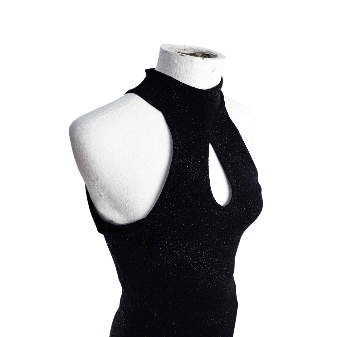 Keyhole halter bodycon maxi dress - S
