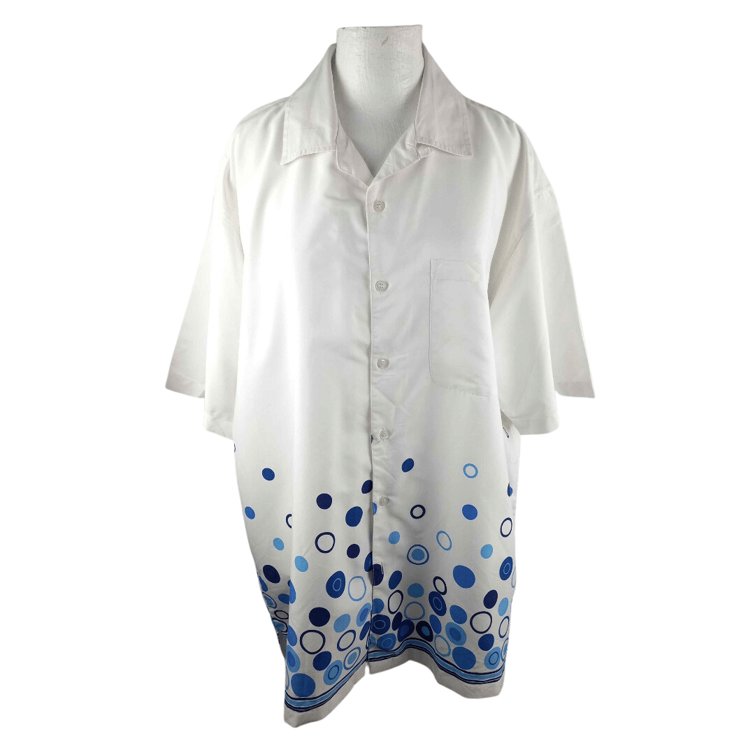 White shortsleeve bubbles shirt - L