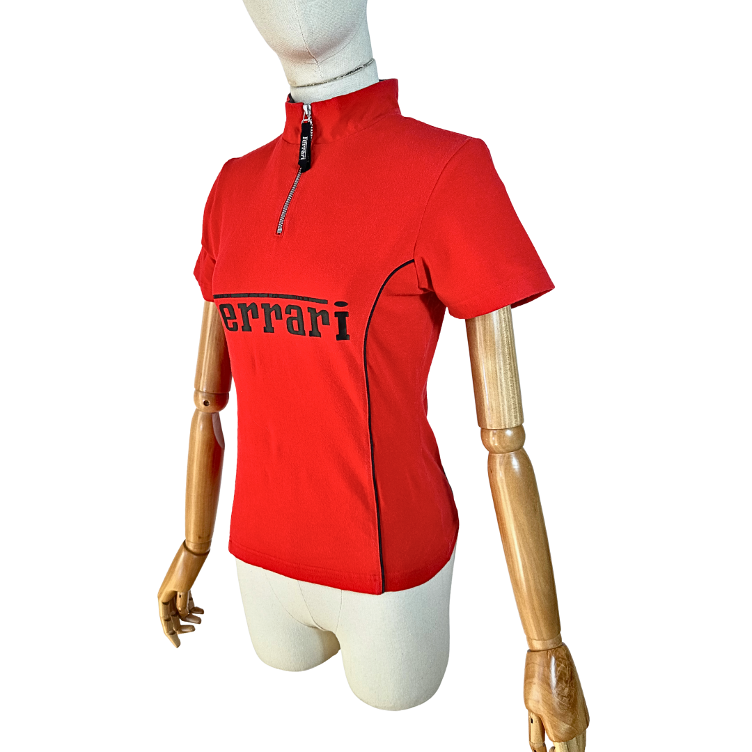 Red Ferrari mockneck top - S
