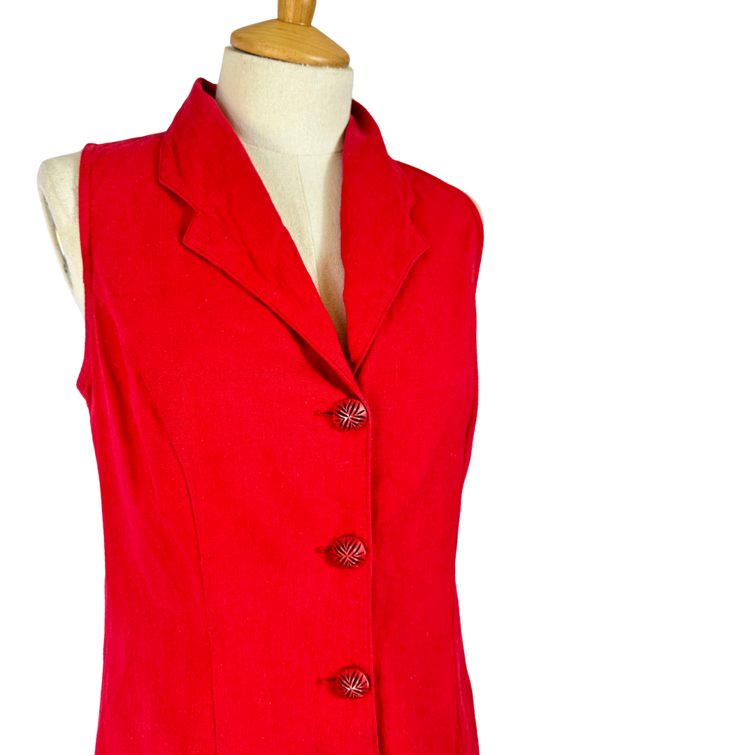 Red 90s sleeveless top - M