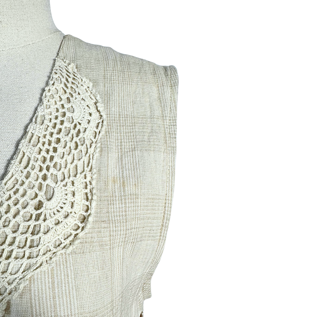 Vintage linen blend waistcoat - M