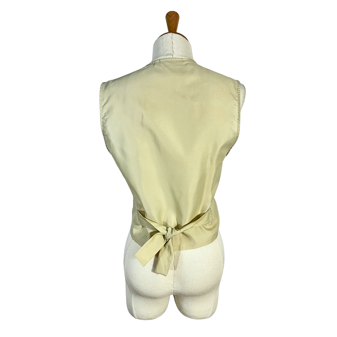 Vintage linen blend waistcoat - M