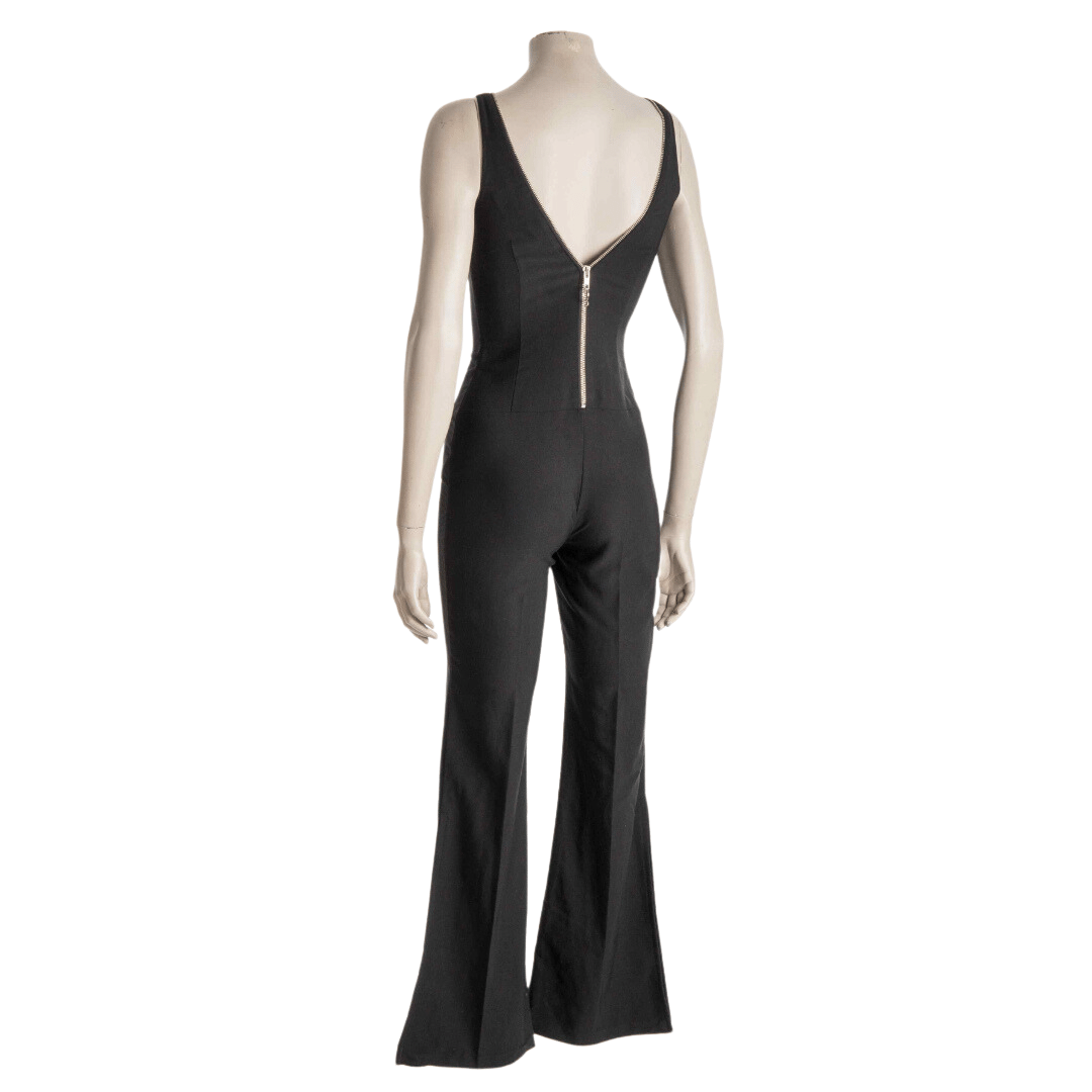 Flared jumpsuit with front and back zip - XS