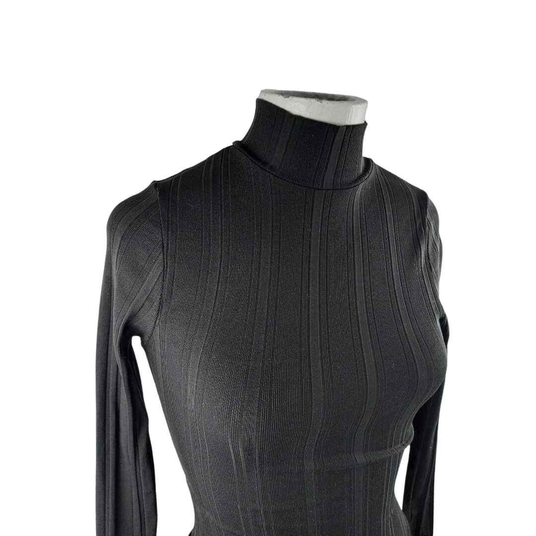 Mock neck ribbed longsleeve bodysuit - S