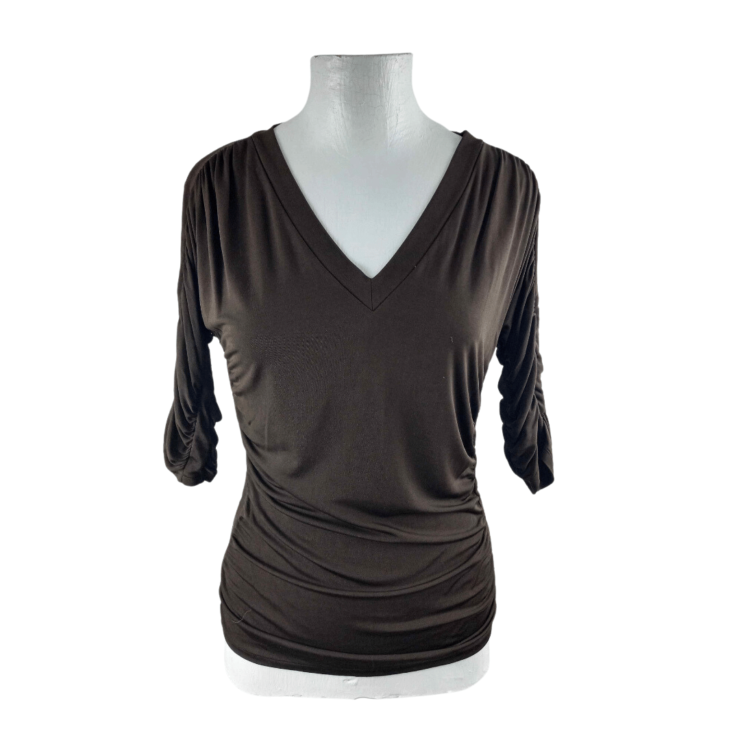DKNY ruched v-neck top - S