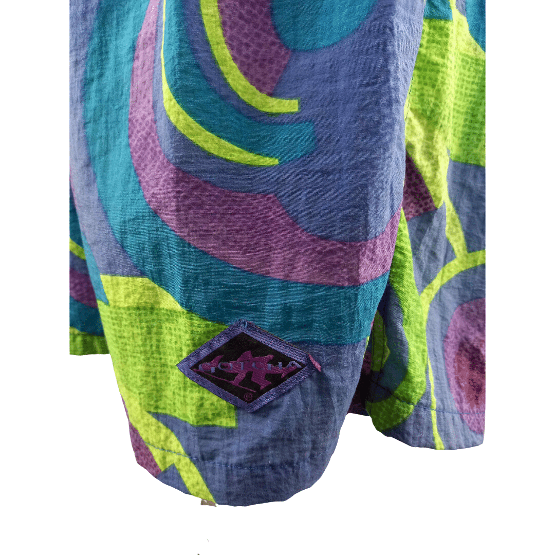 Gotcha retro print swim shorts - M