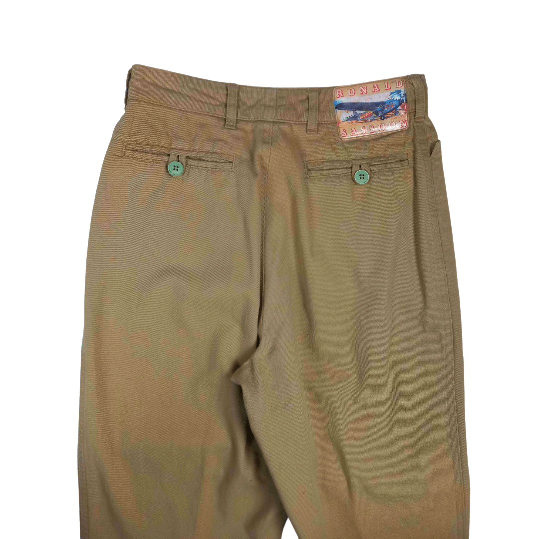 Khaki high waisted pants - XS