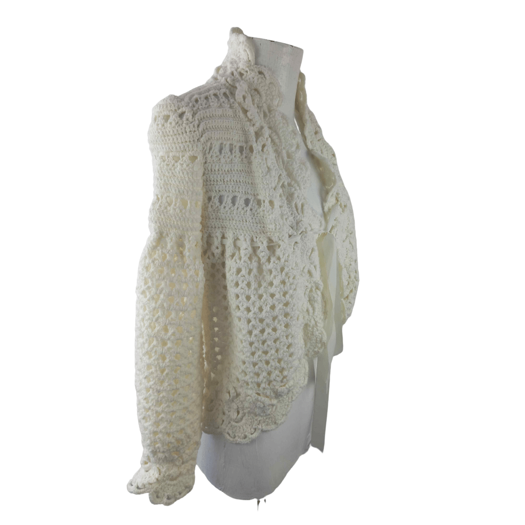 Crochet front tie jacket- S