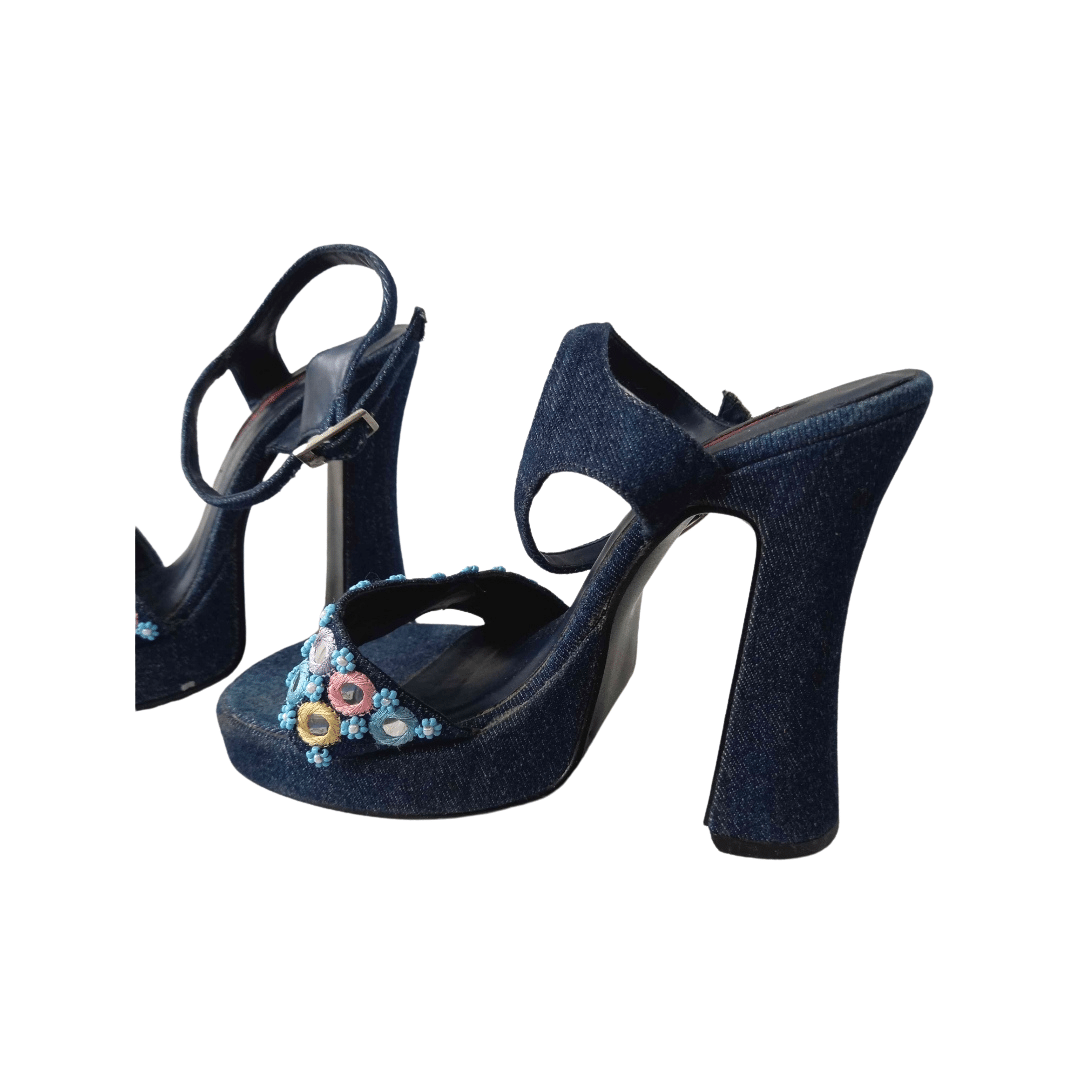 Denim 90's heels- UK5