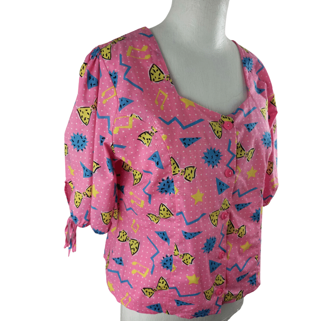 Retro print blouse - M