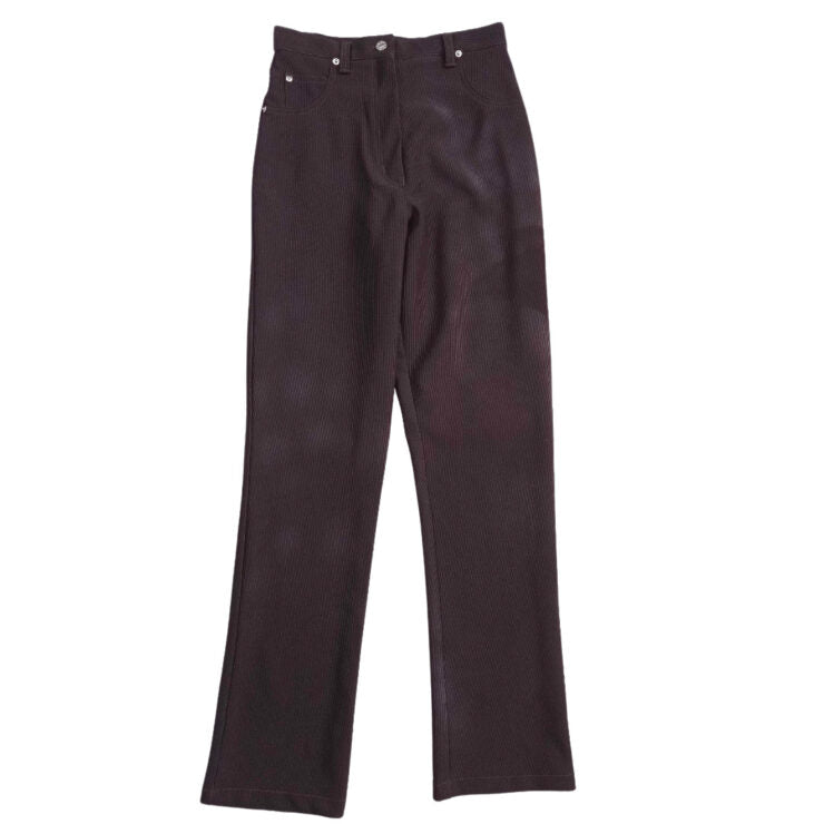 Brown ribbed high waisted pants- S/M