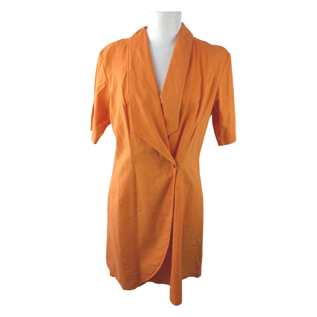 Orange wrap dress- M