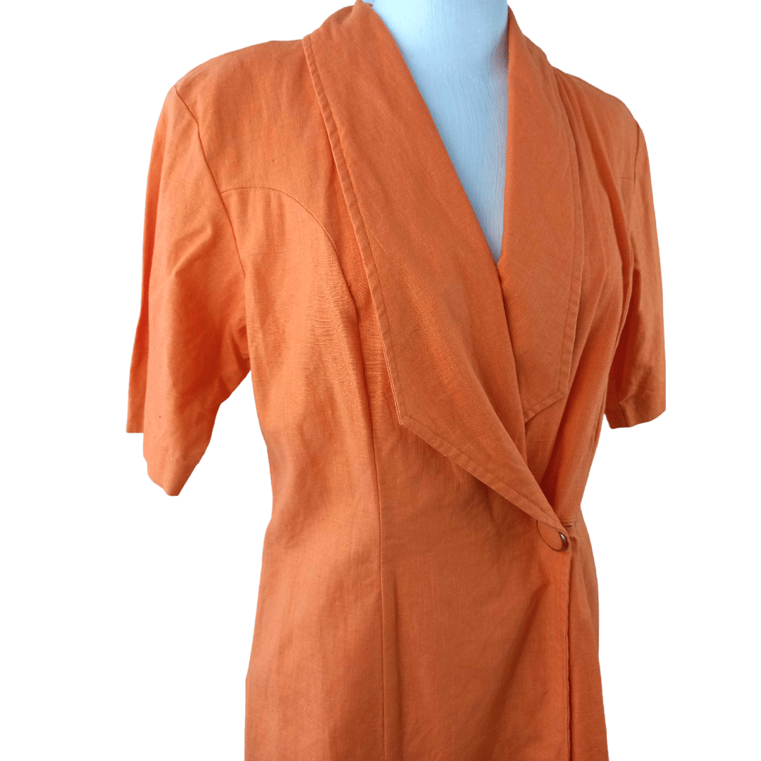 Orange wrap dress- M