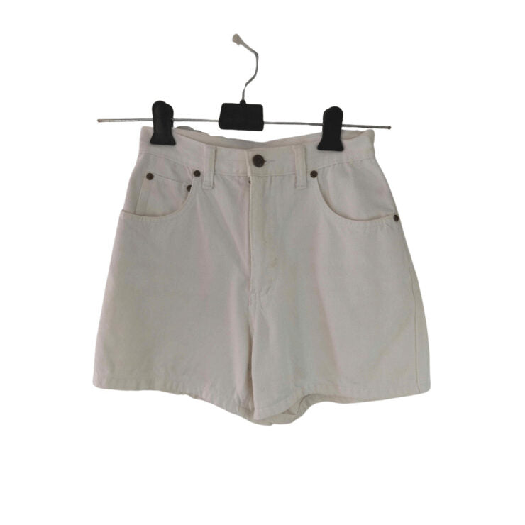 White high waisted denim shorts- M