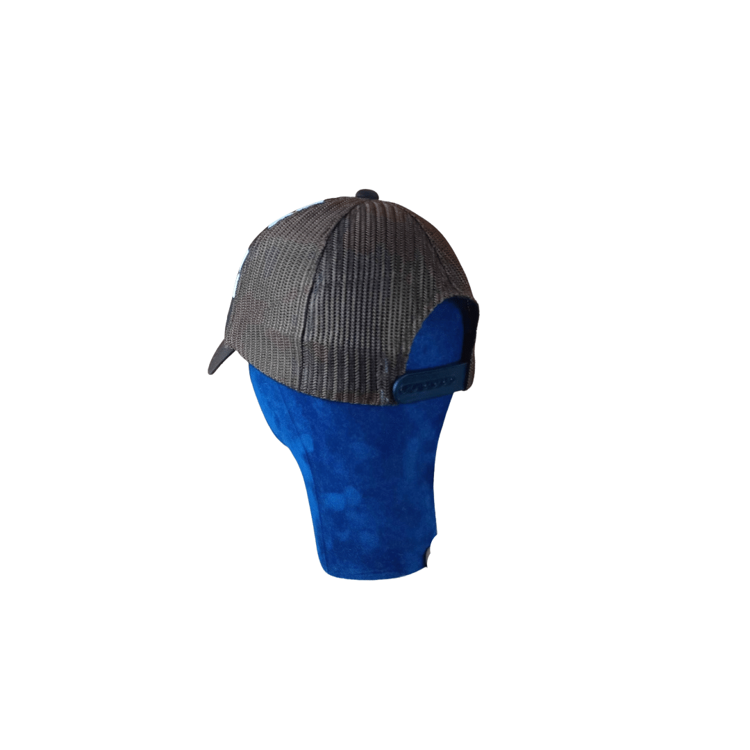 Brown checkerboard trucker cap