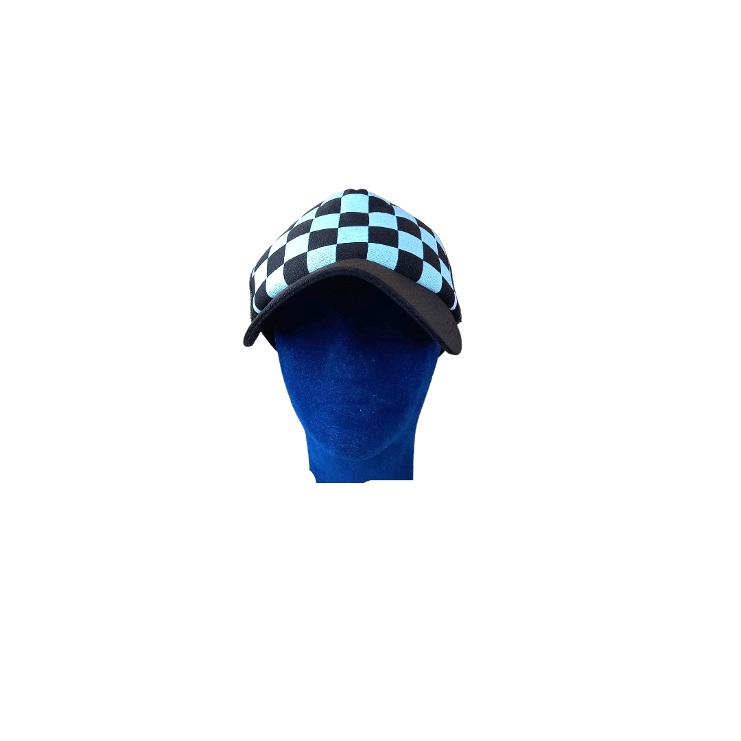 Brown checkerboard trucker cap