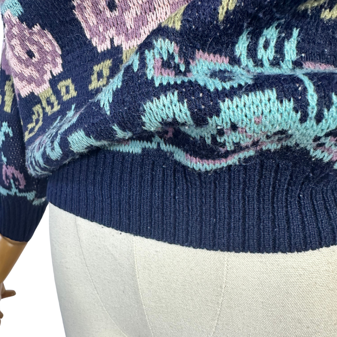 Vintage floral pattern knit - S