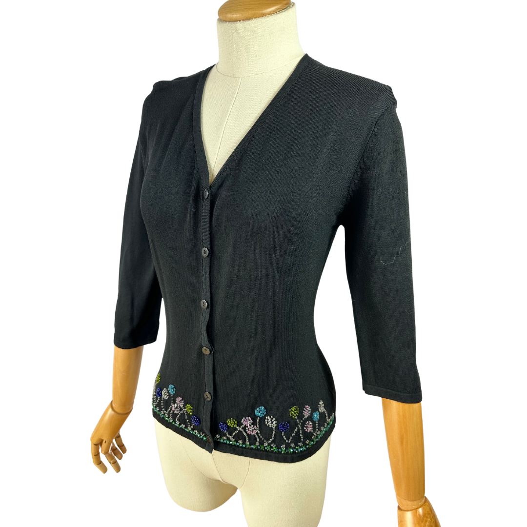 Beaded knit cardigan - S