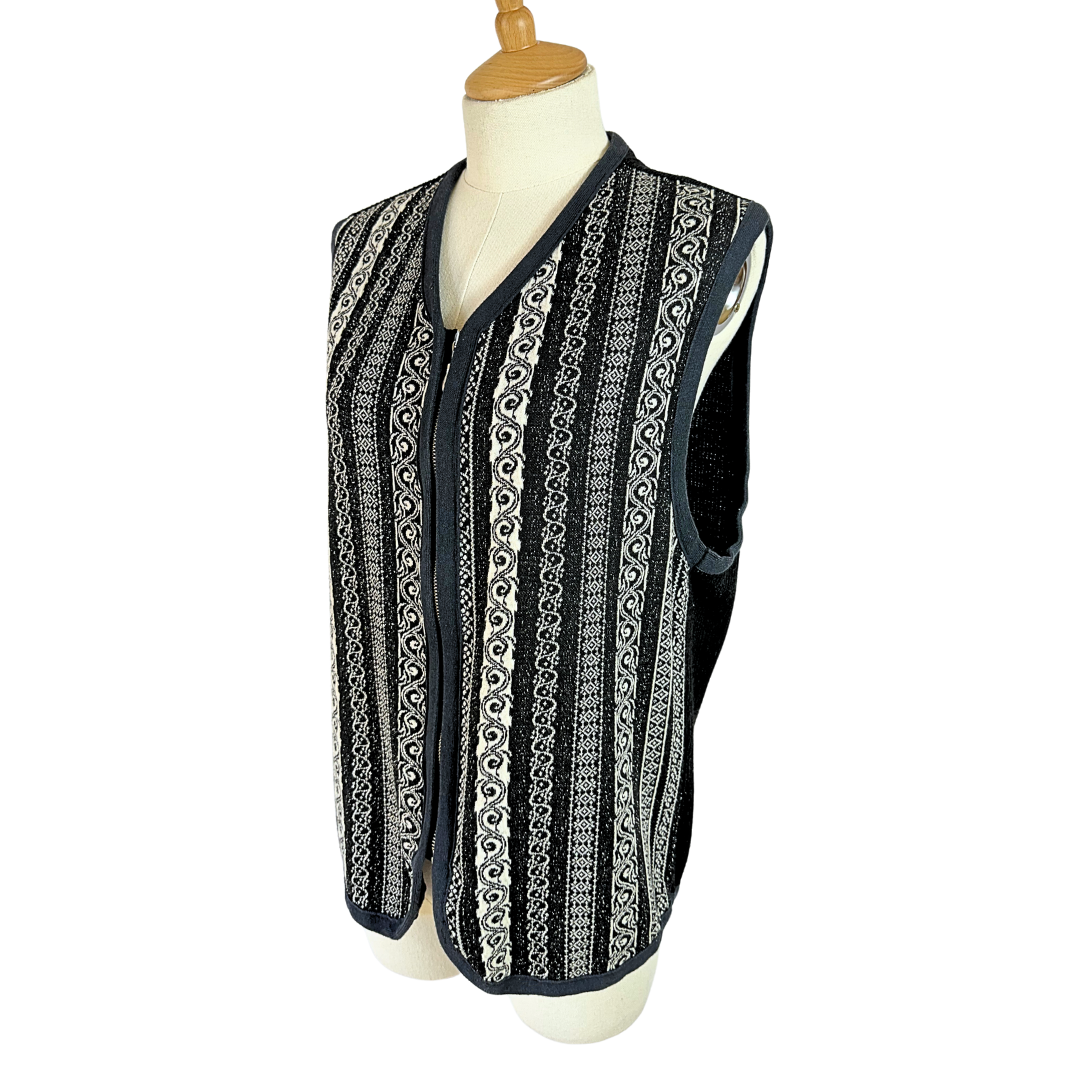 90s geometric knit vest - M/L