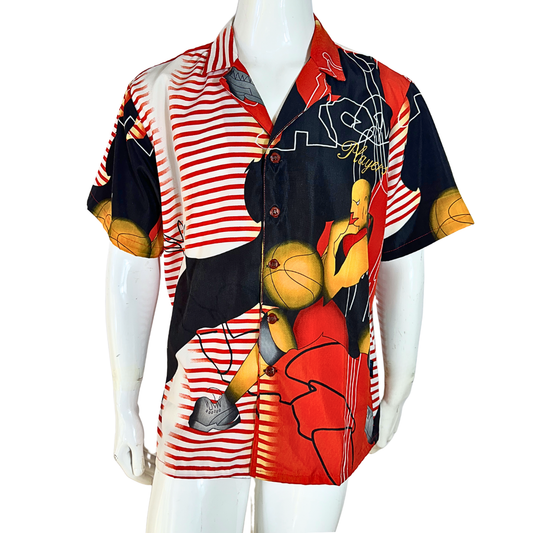 Y2K basketball print shirt - M