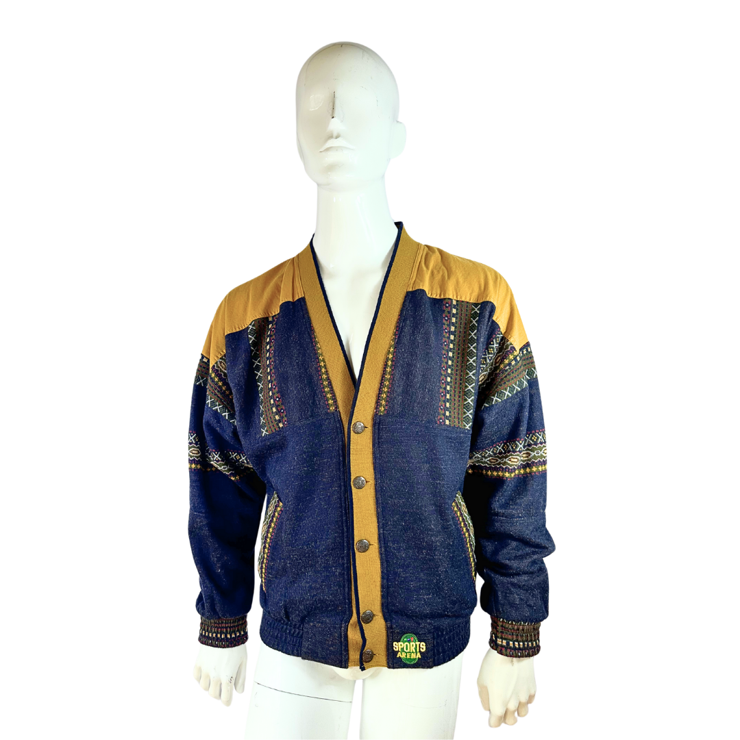 Vintage Aztec Art Print Unisex Plush Thick Long-Sleeved Cardigan Coat main image 1