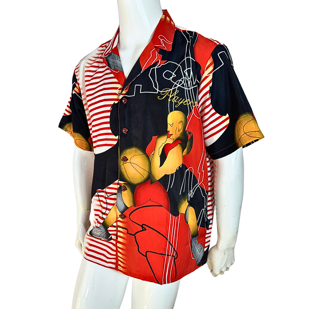 Y2K basketball print shirt - M