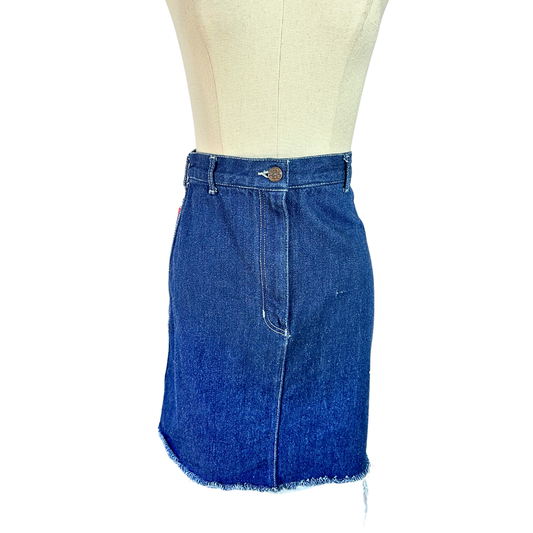 Blue vintage high waist denim pencil skirt - S