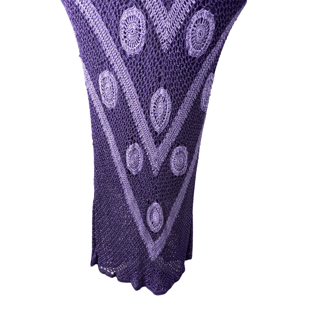 Sleeveless crochet maxi dress - M