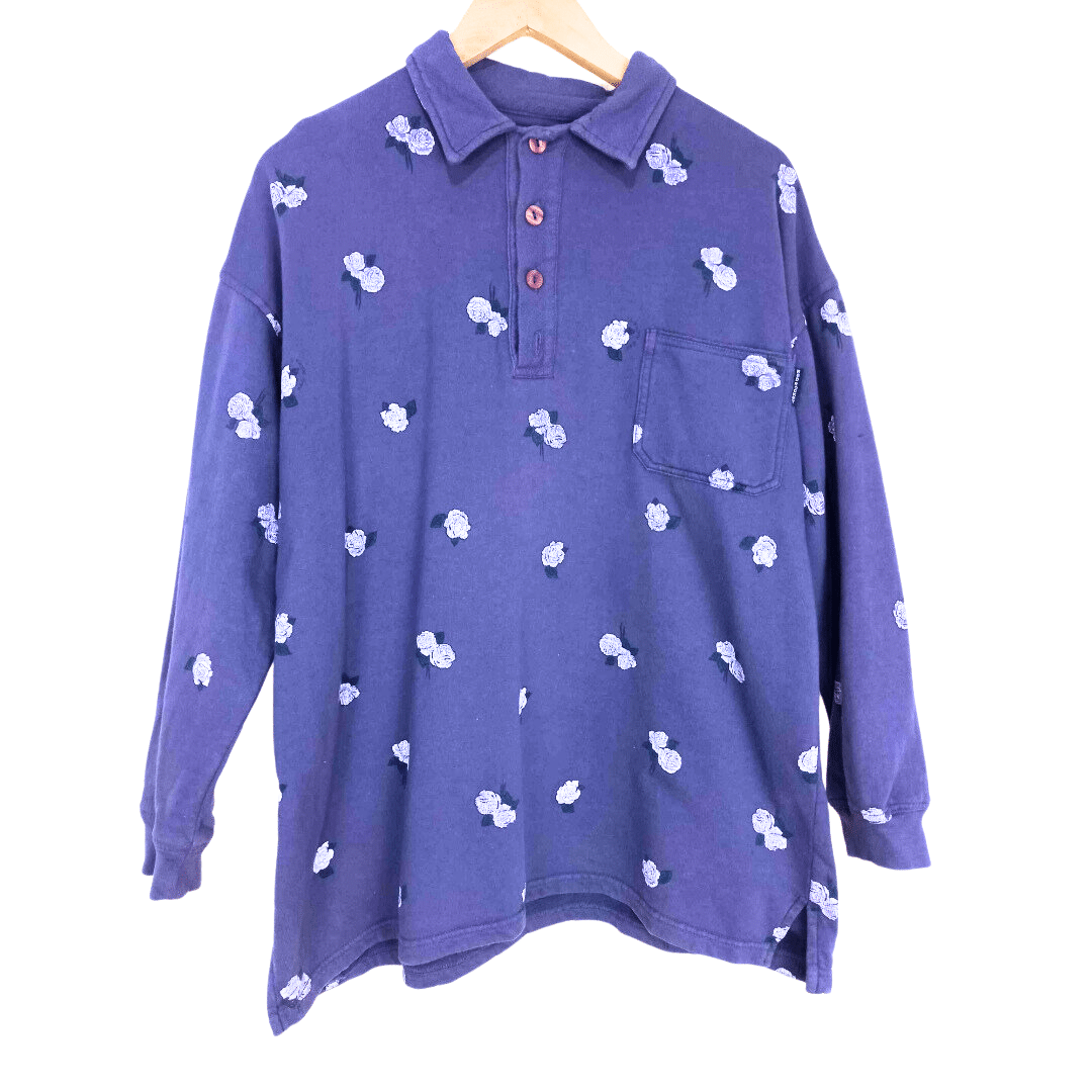 Floral collar sweatshirt - M